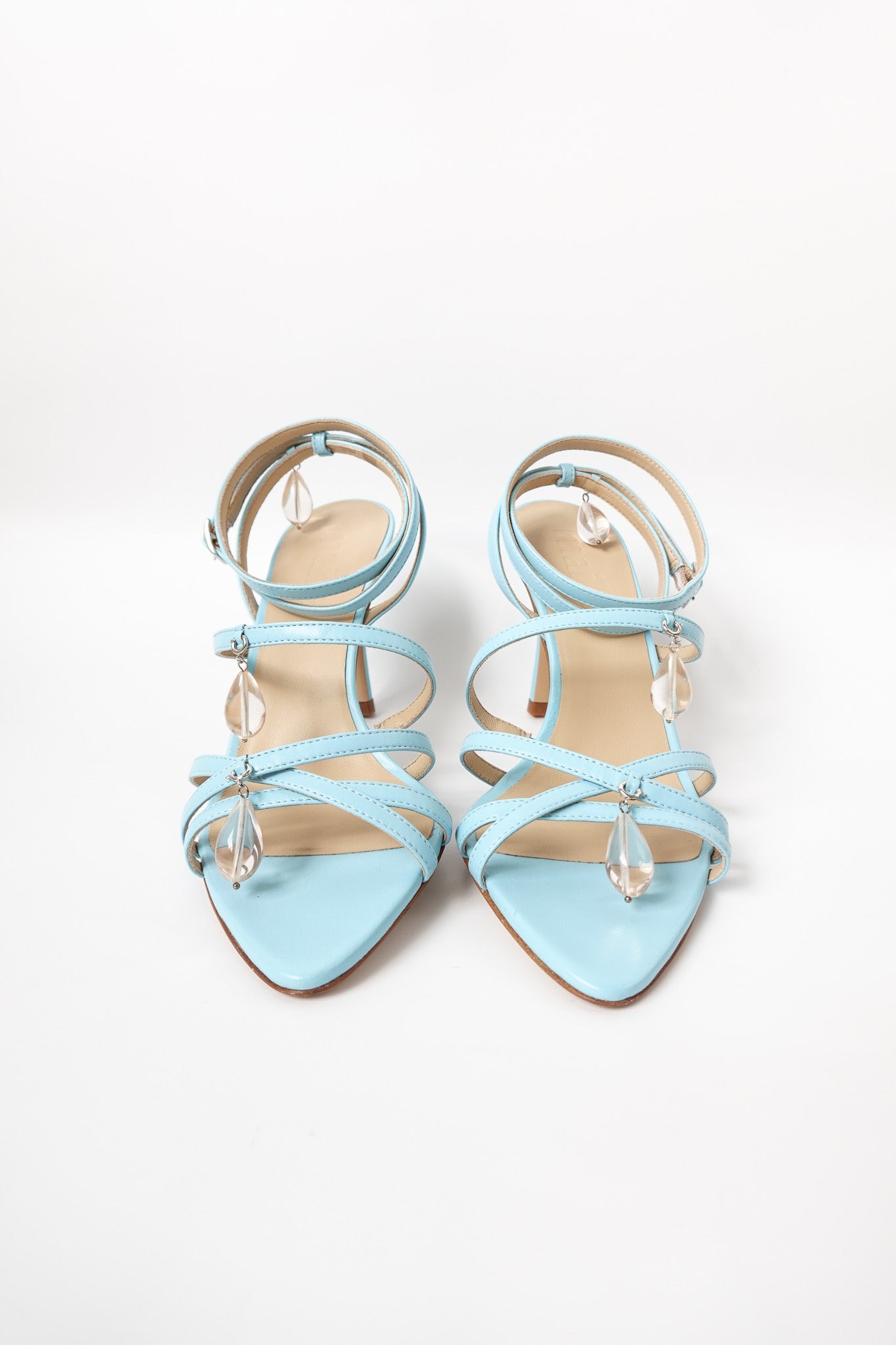 poppy baby blue heeled sandal