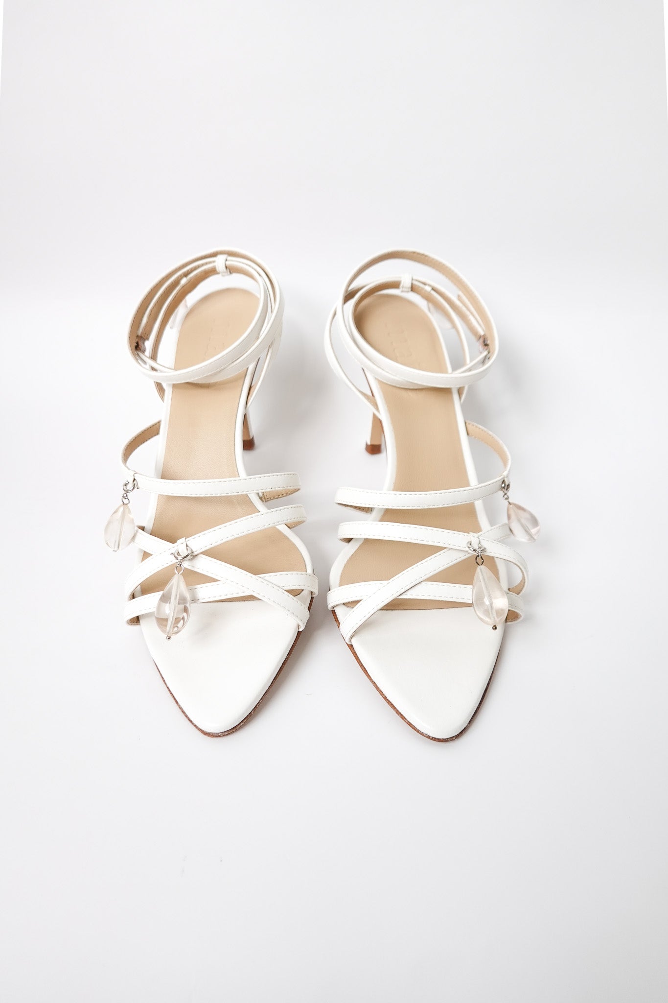 poppy white heeled sandal