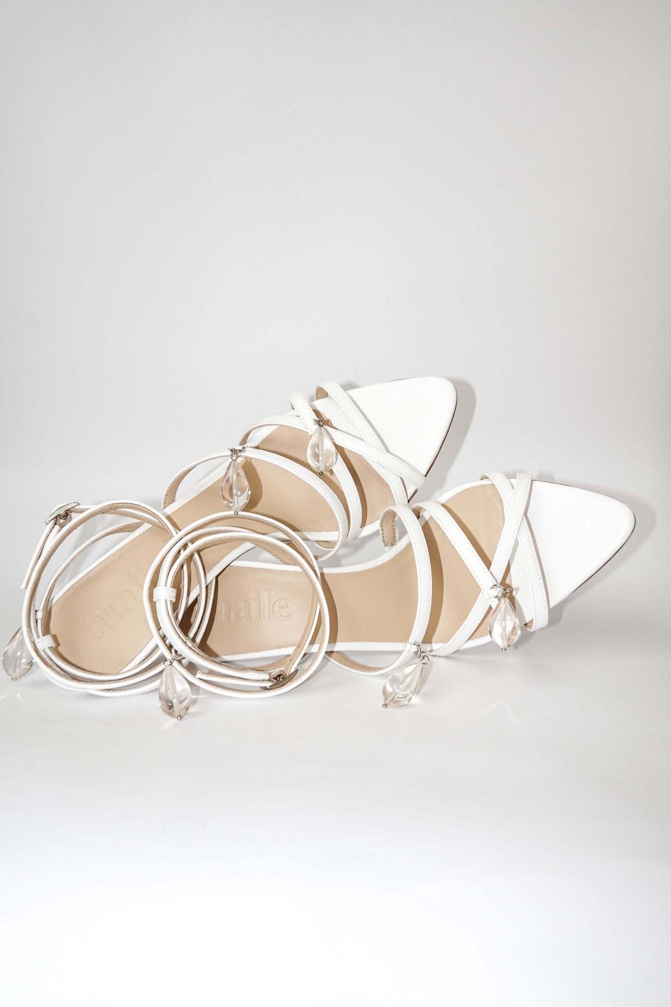 poppy white heeled sandal