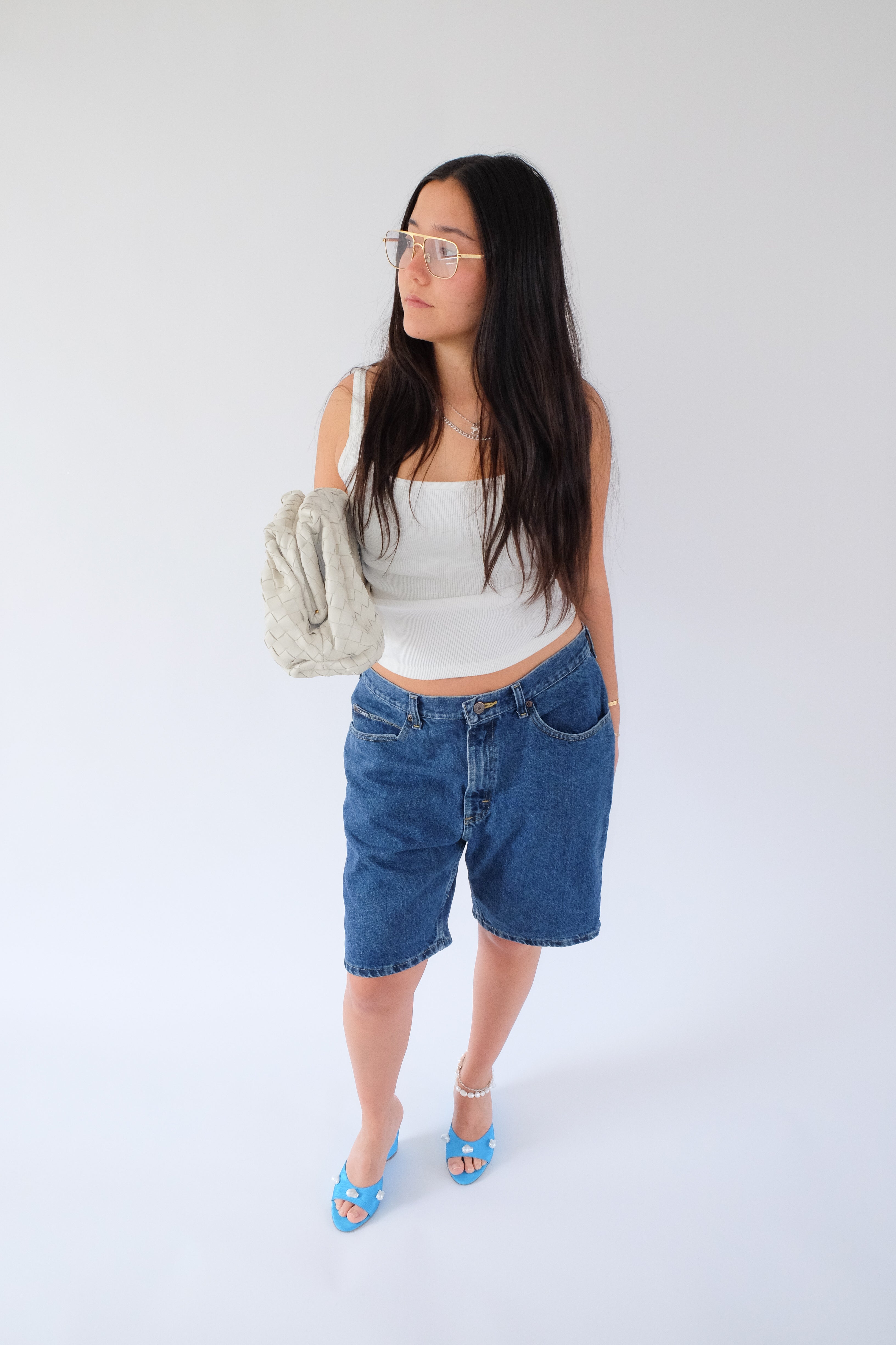 kourtney aqua blue moire wedge