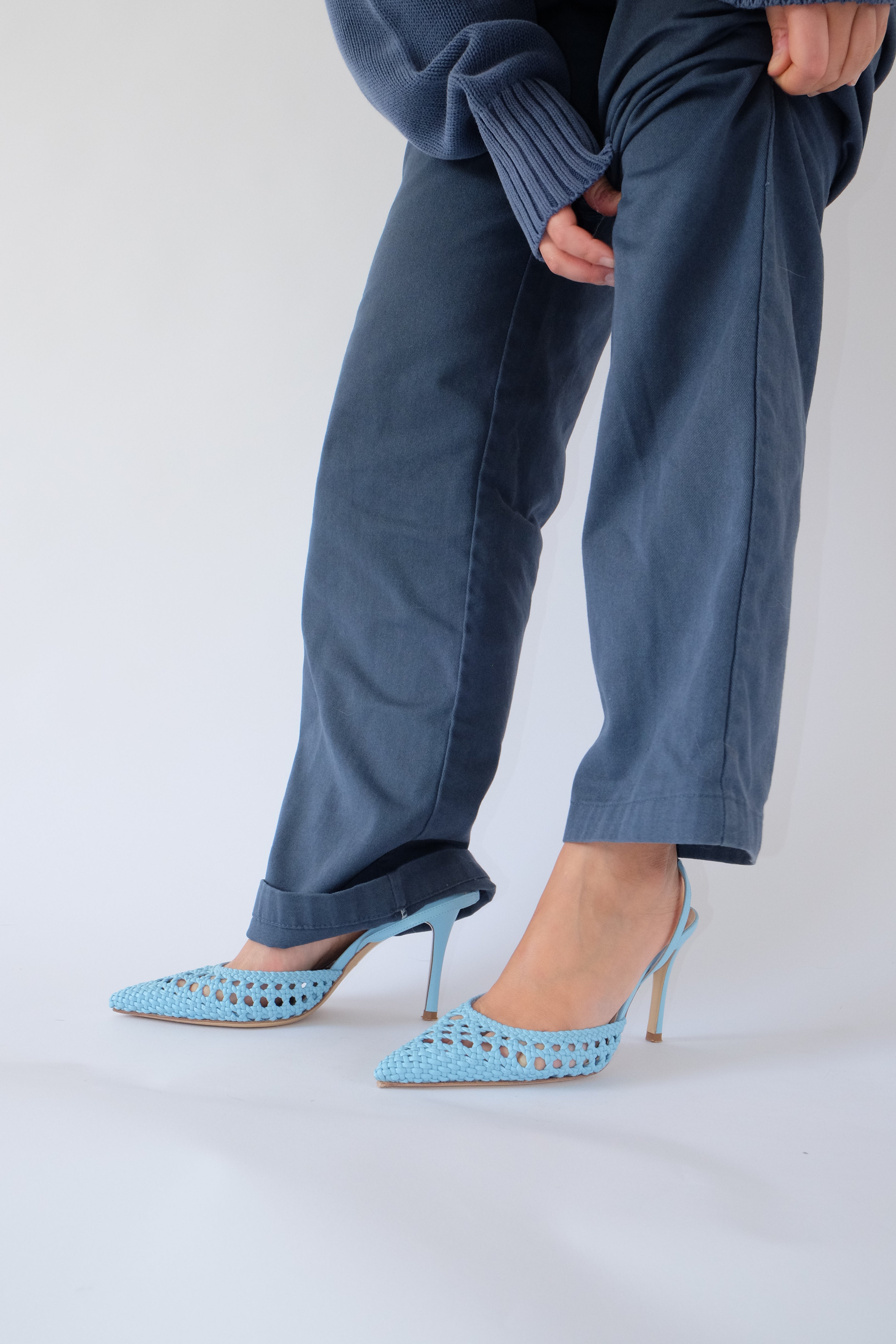 juni baby blue sling-back pump