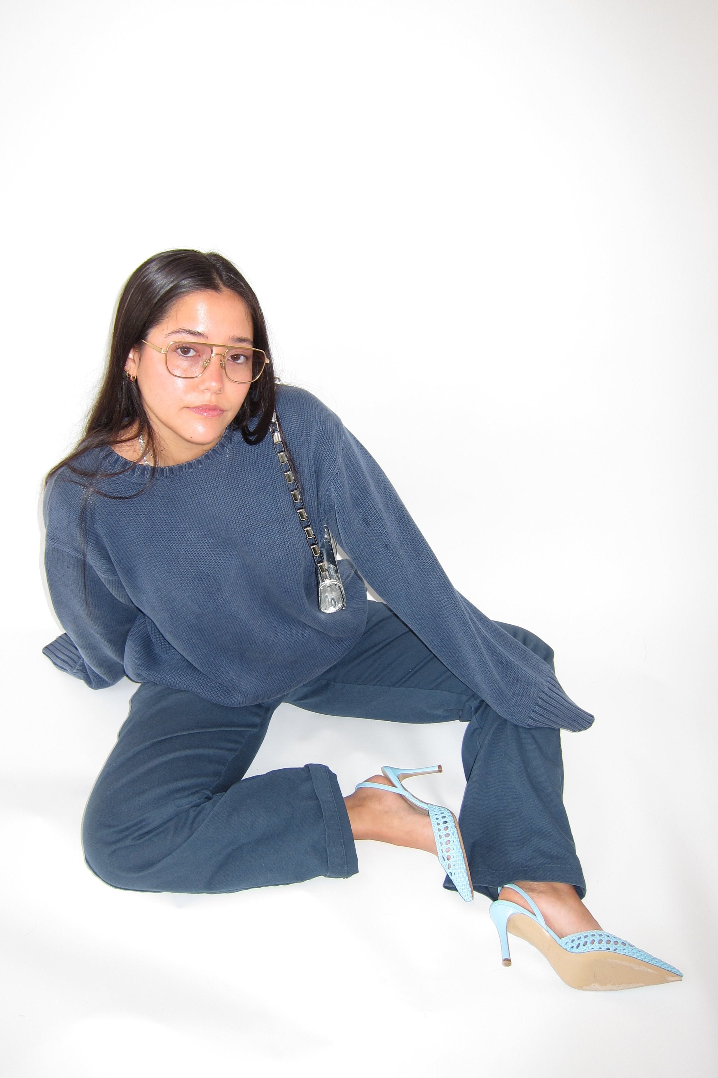 juni baby blue sling-back pump