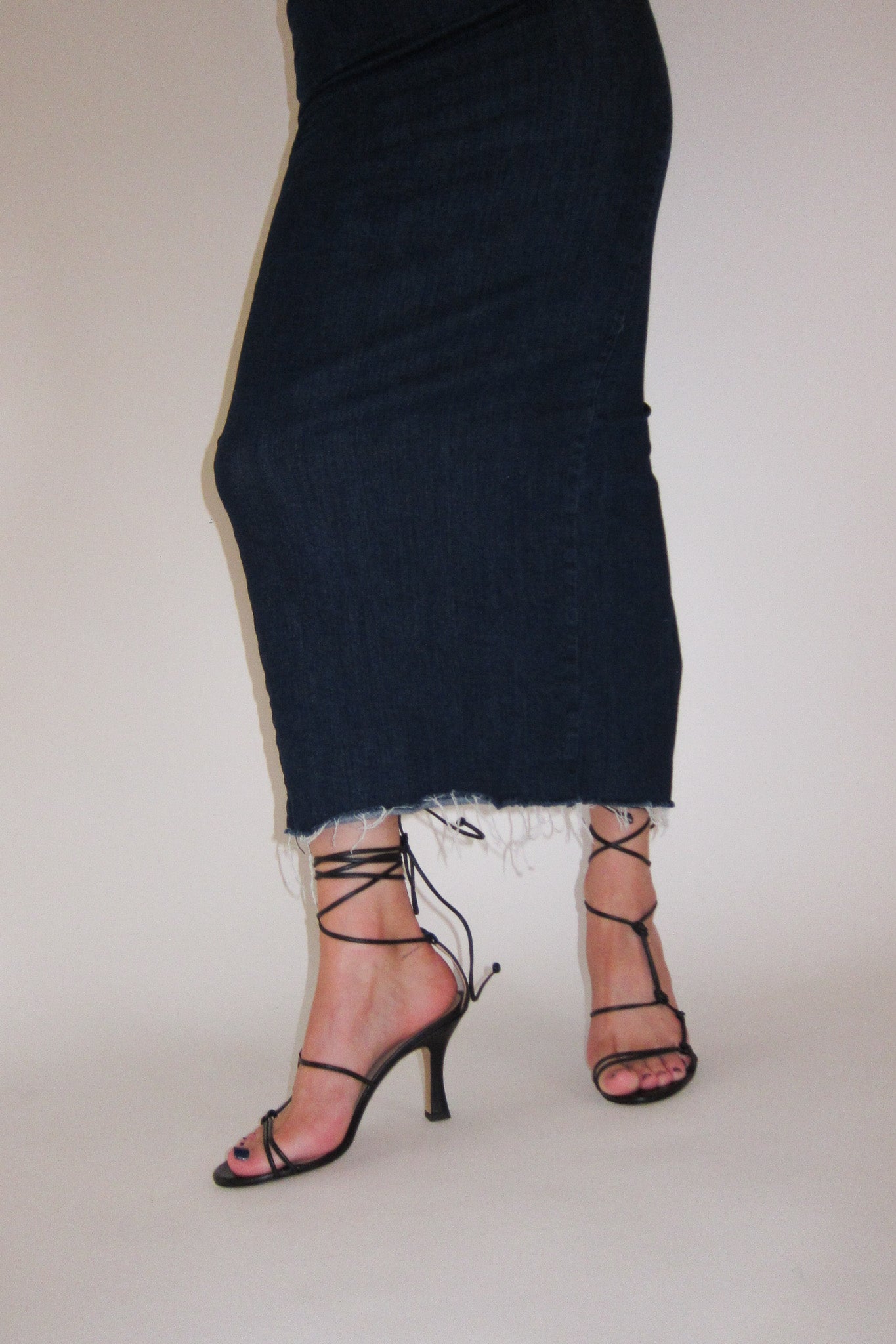 baby black lace-up heeled sandal