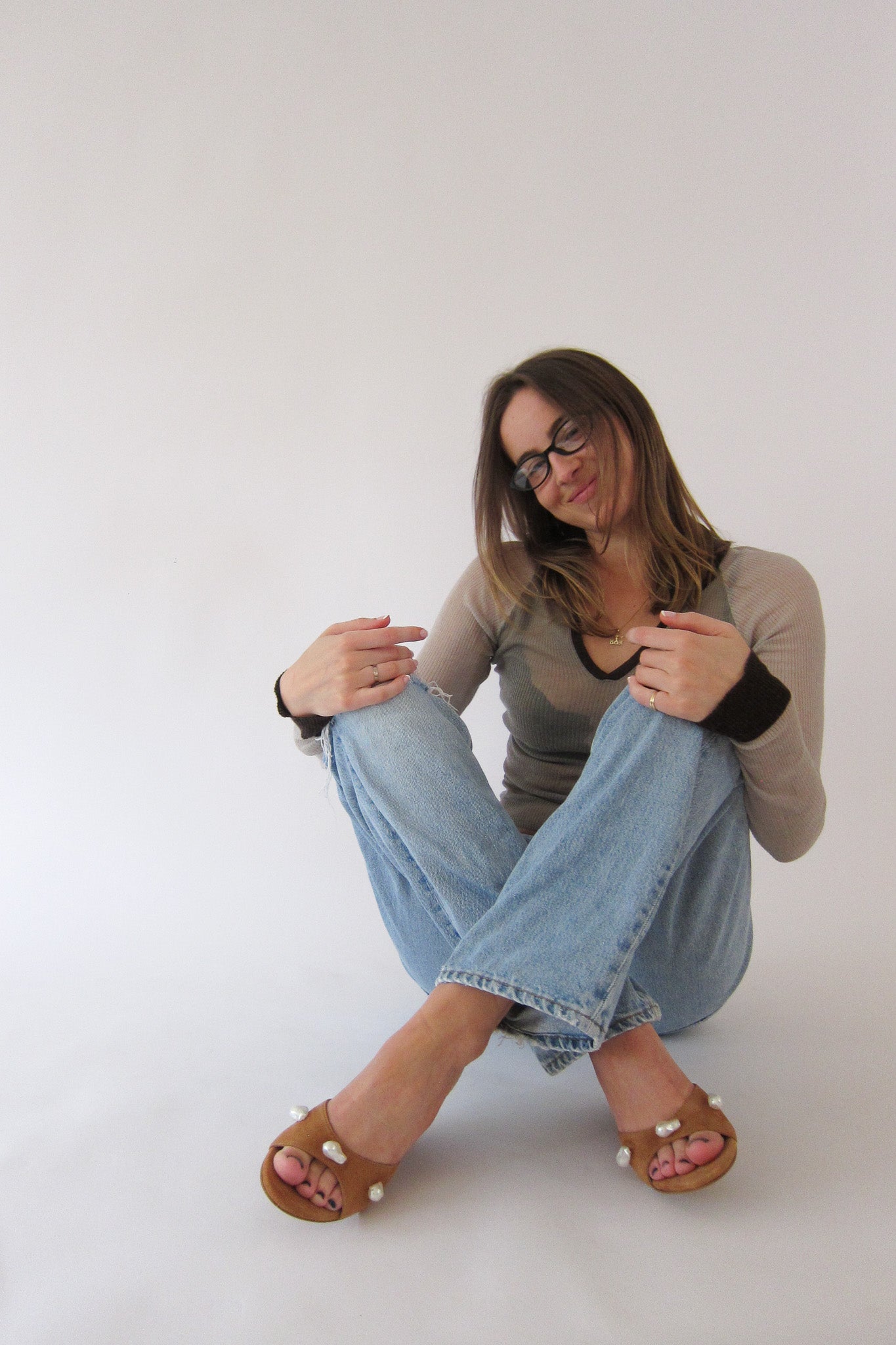 kourtney sand brown wedge