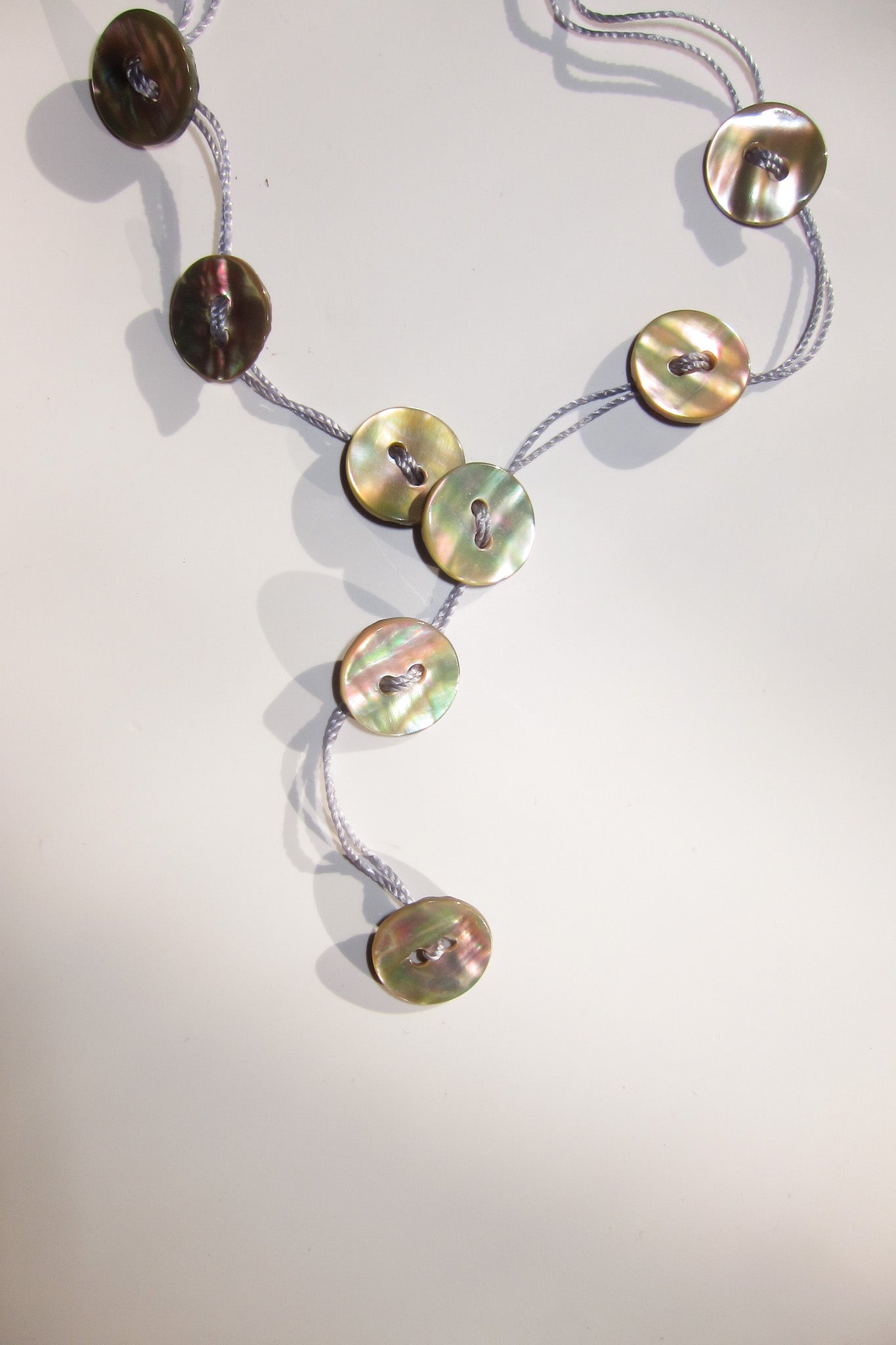 Mother of Pearl Button Drop Anklet