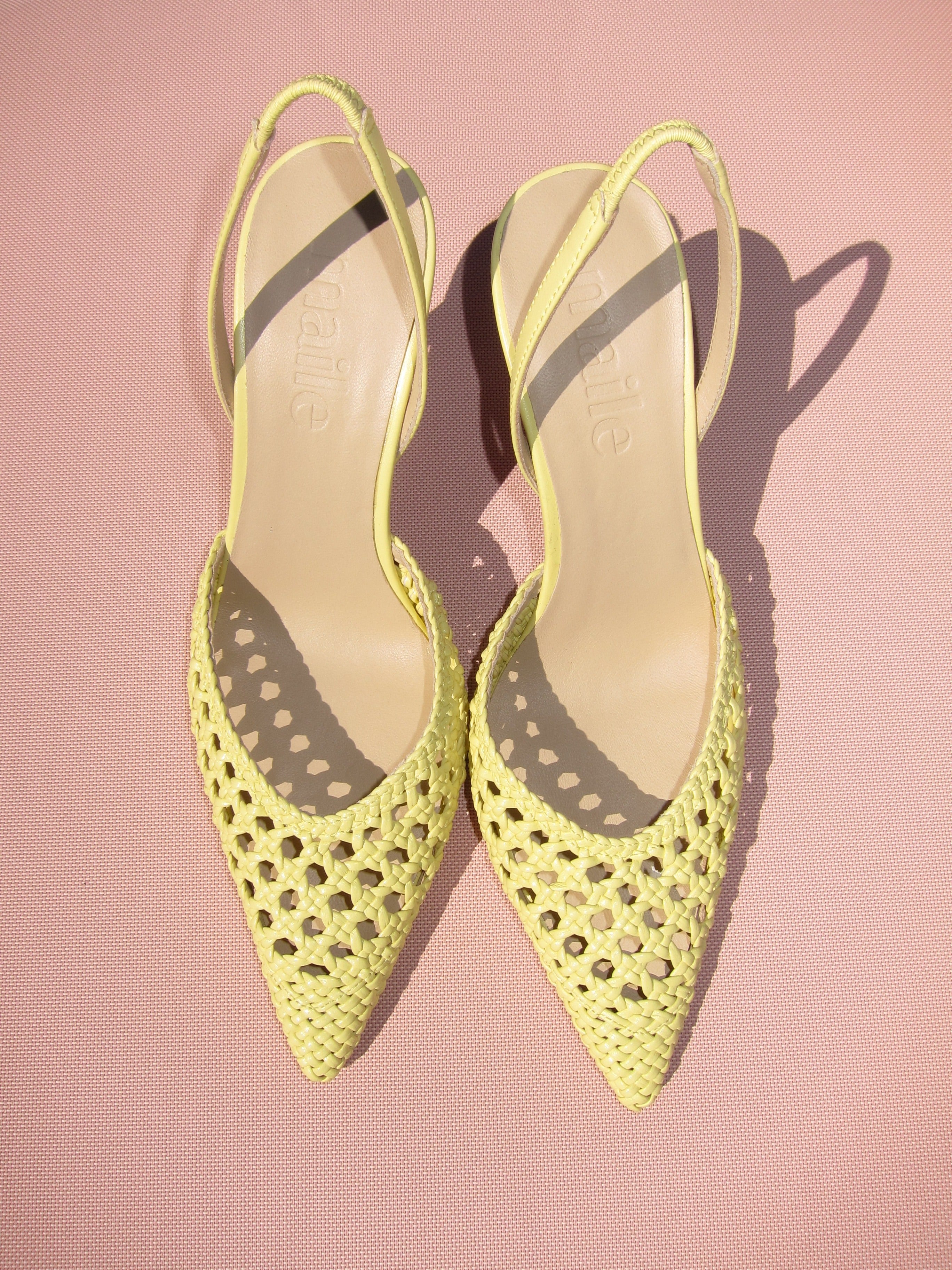 juni butter yellow sling-back pump