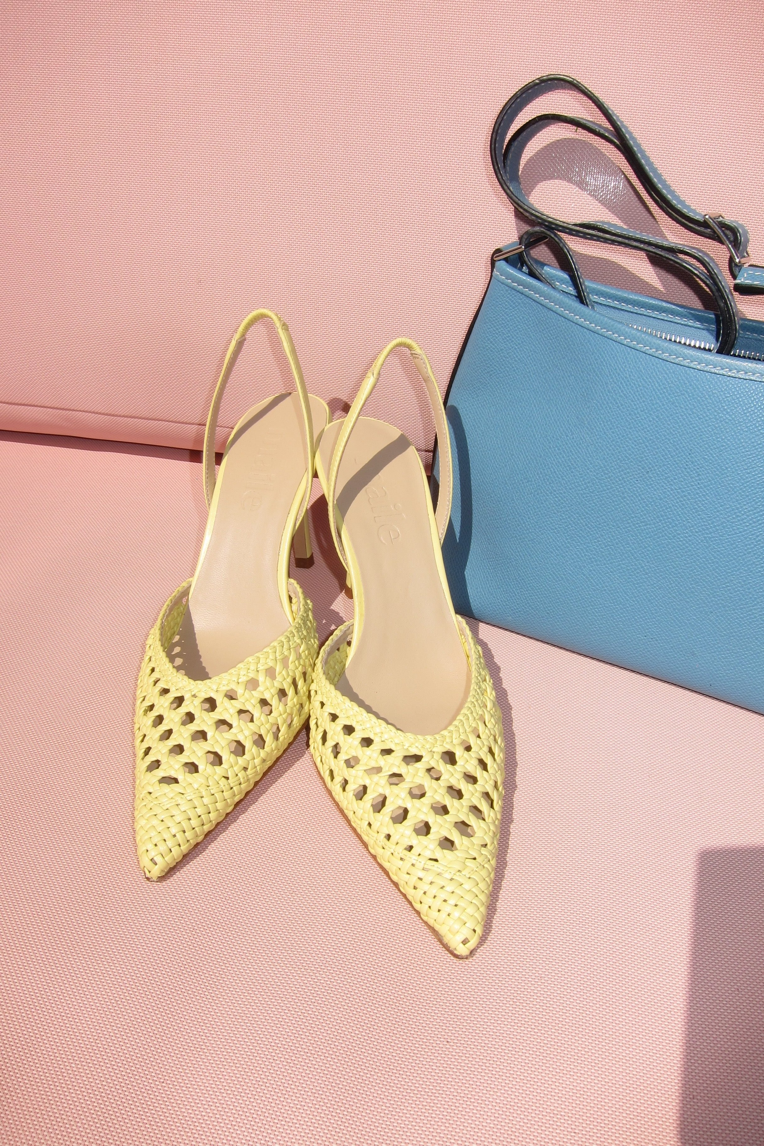 juni butter yellow sling-back pump