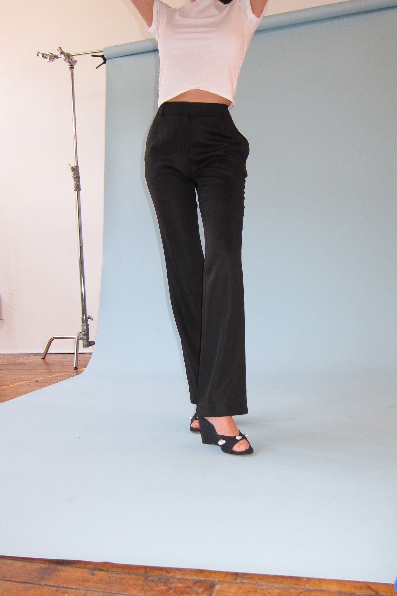 kourtney black canvas wedge