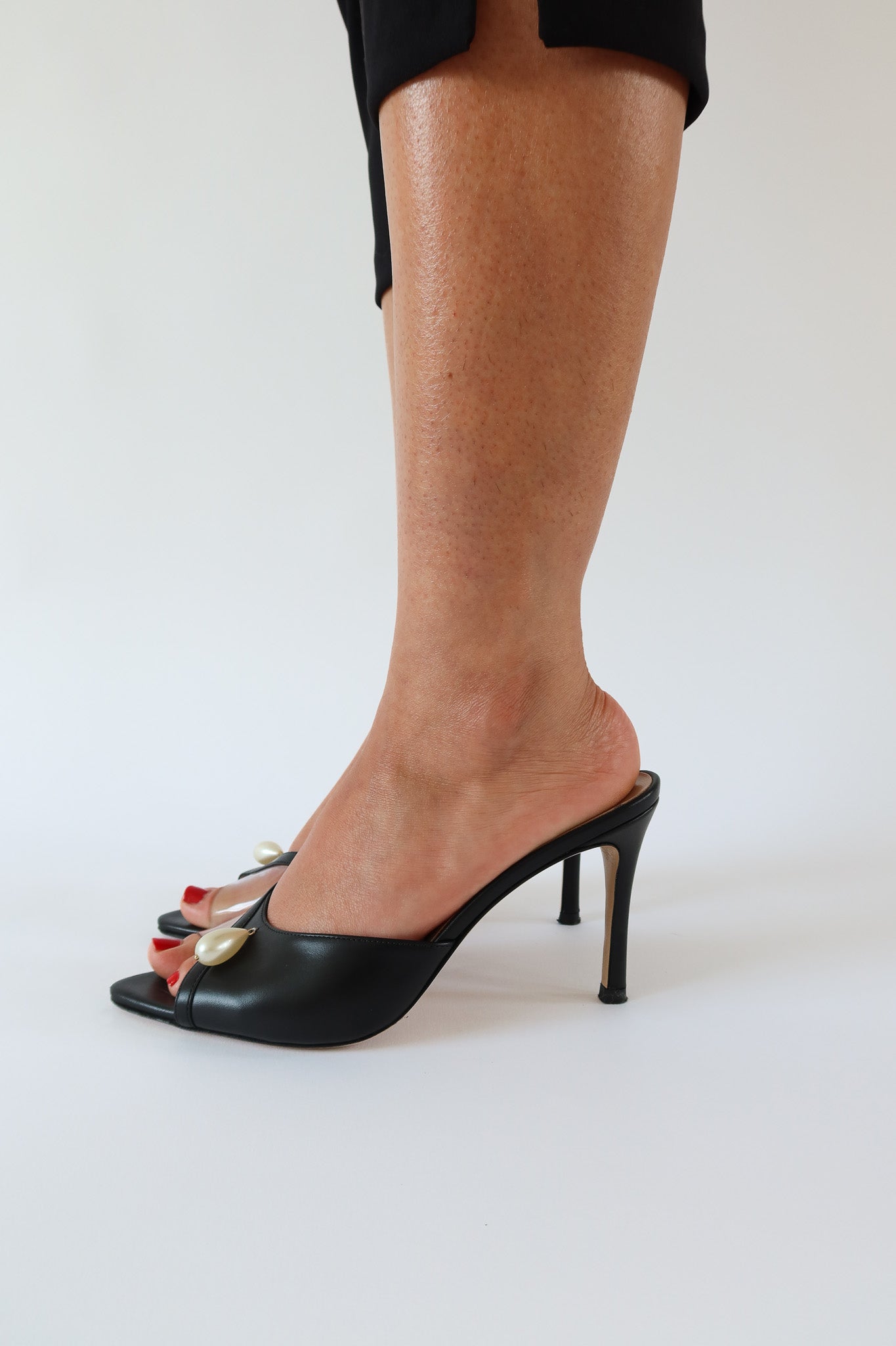 milly black heeled sandal