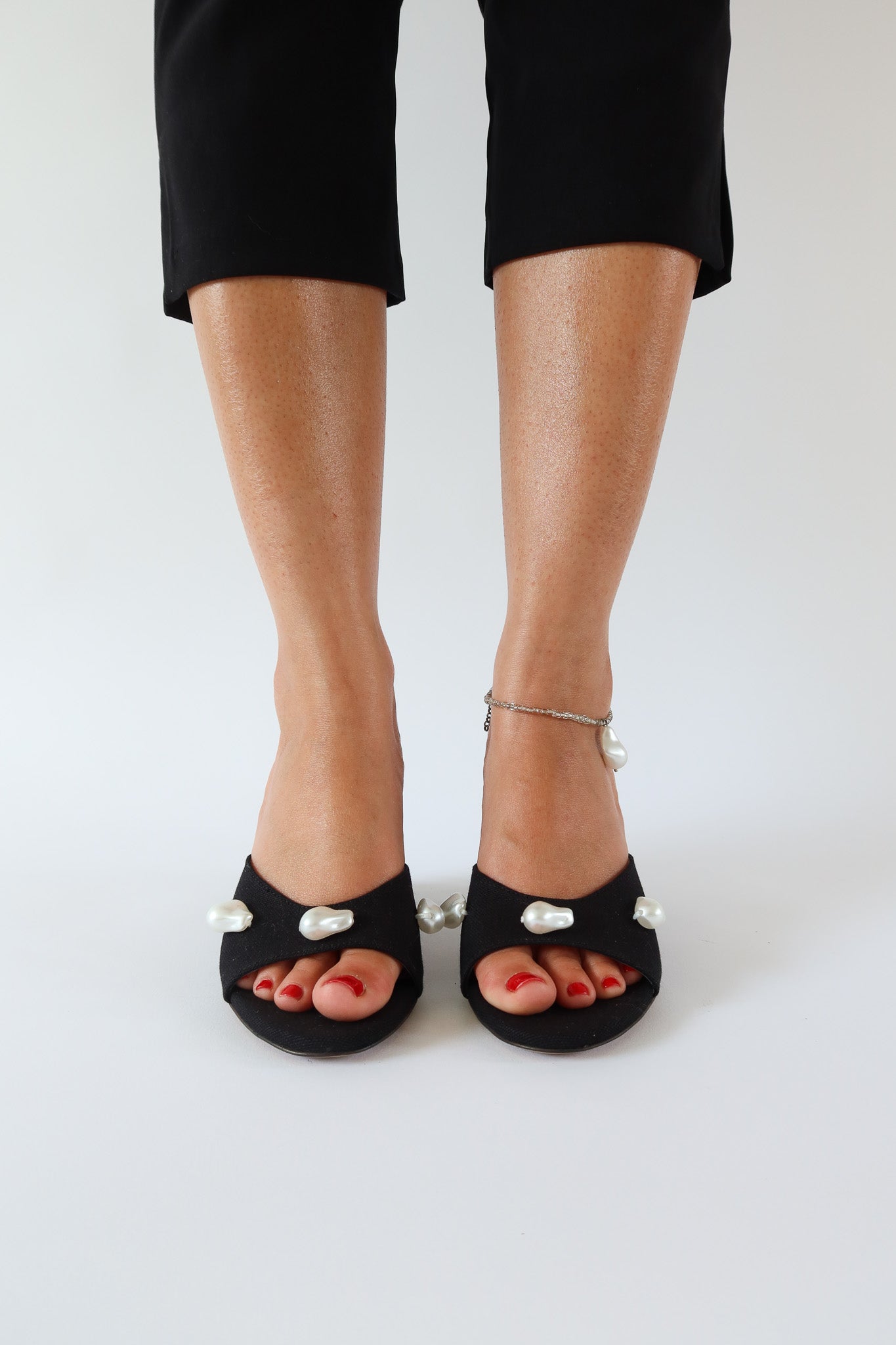 kourtney black canvas wedge