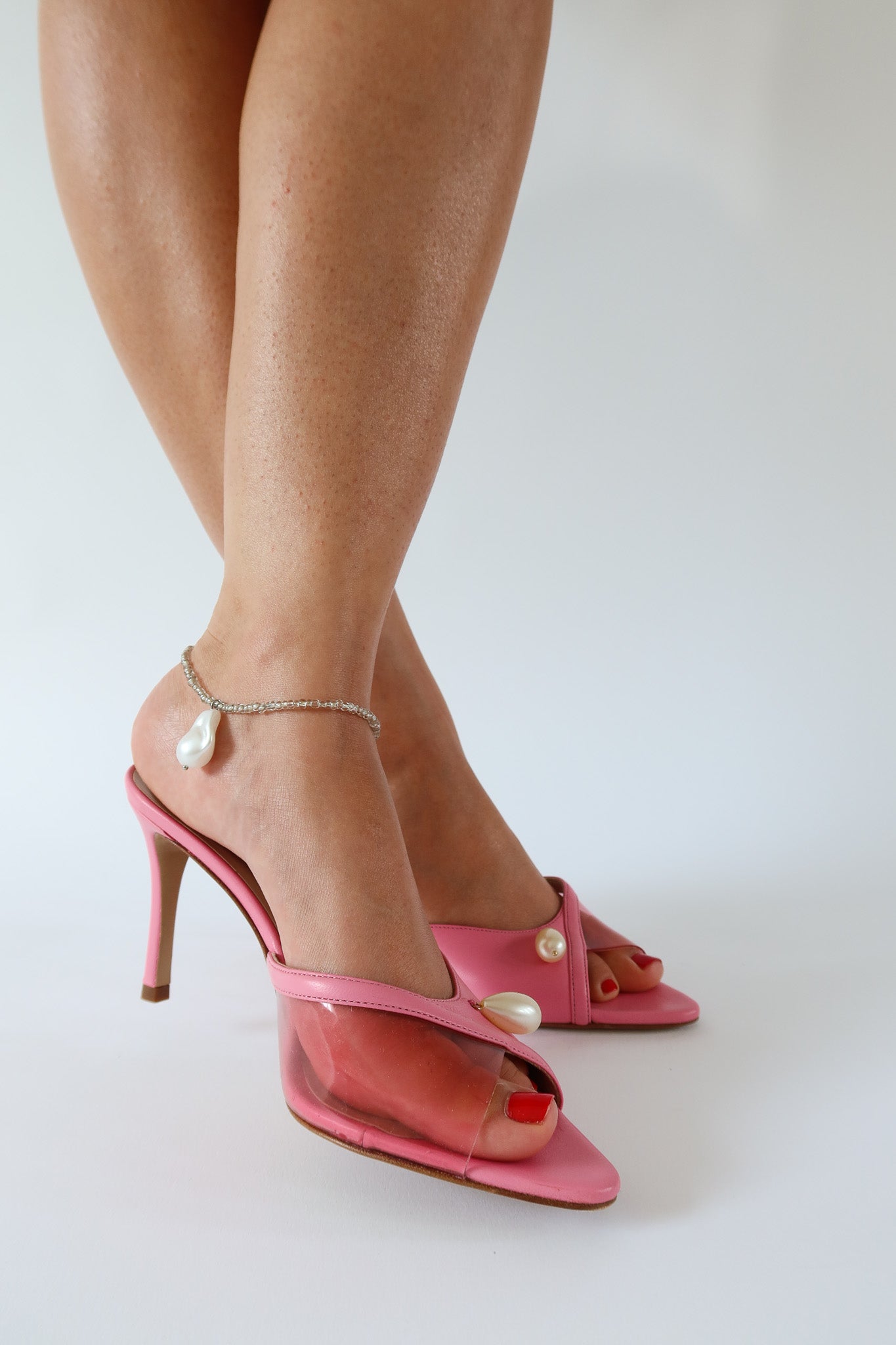 milly pink heeled sandal