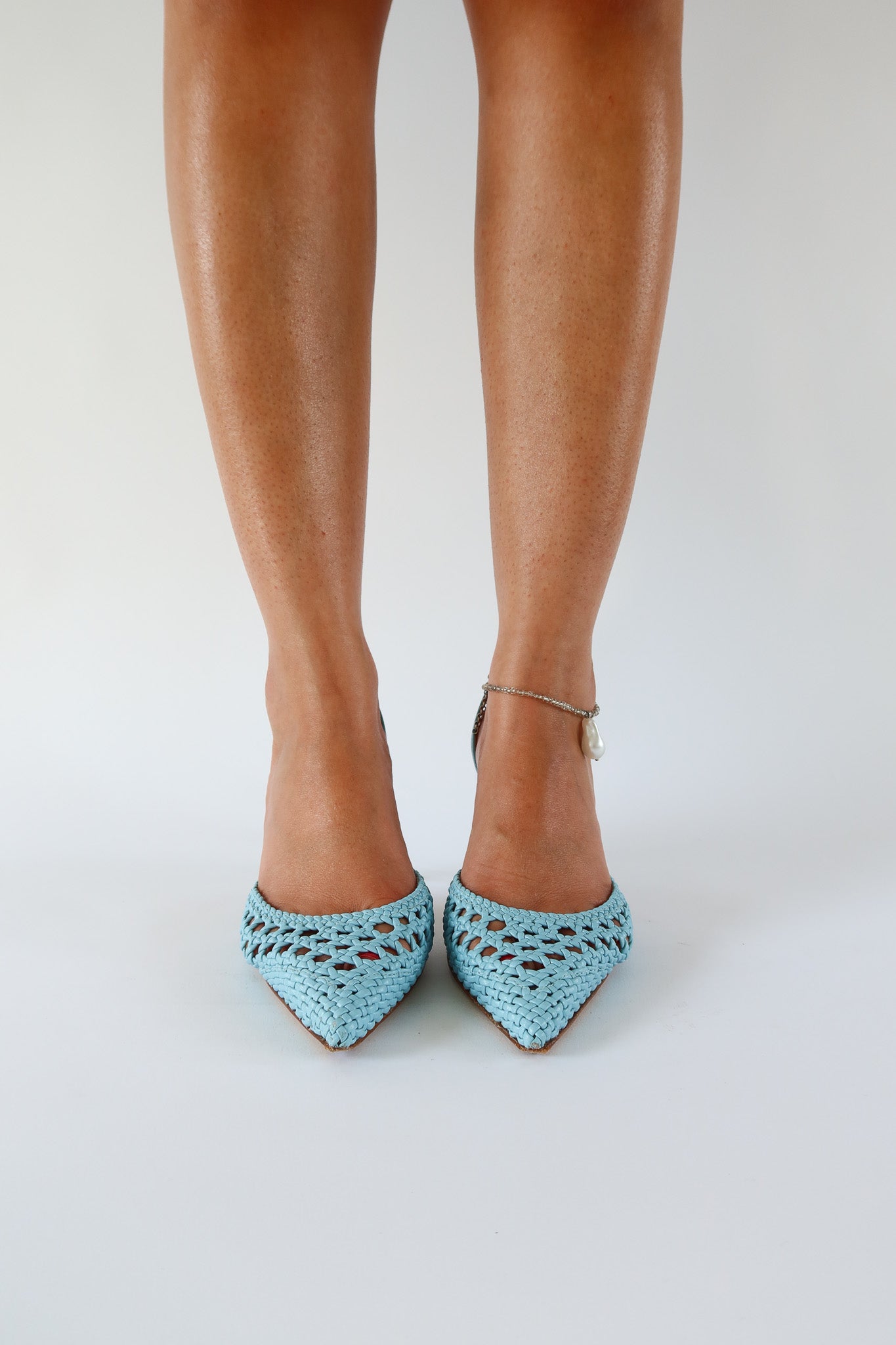 juni baby blue sling-back pump