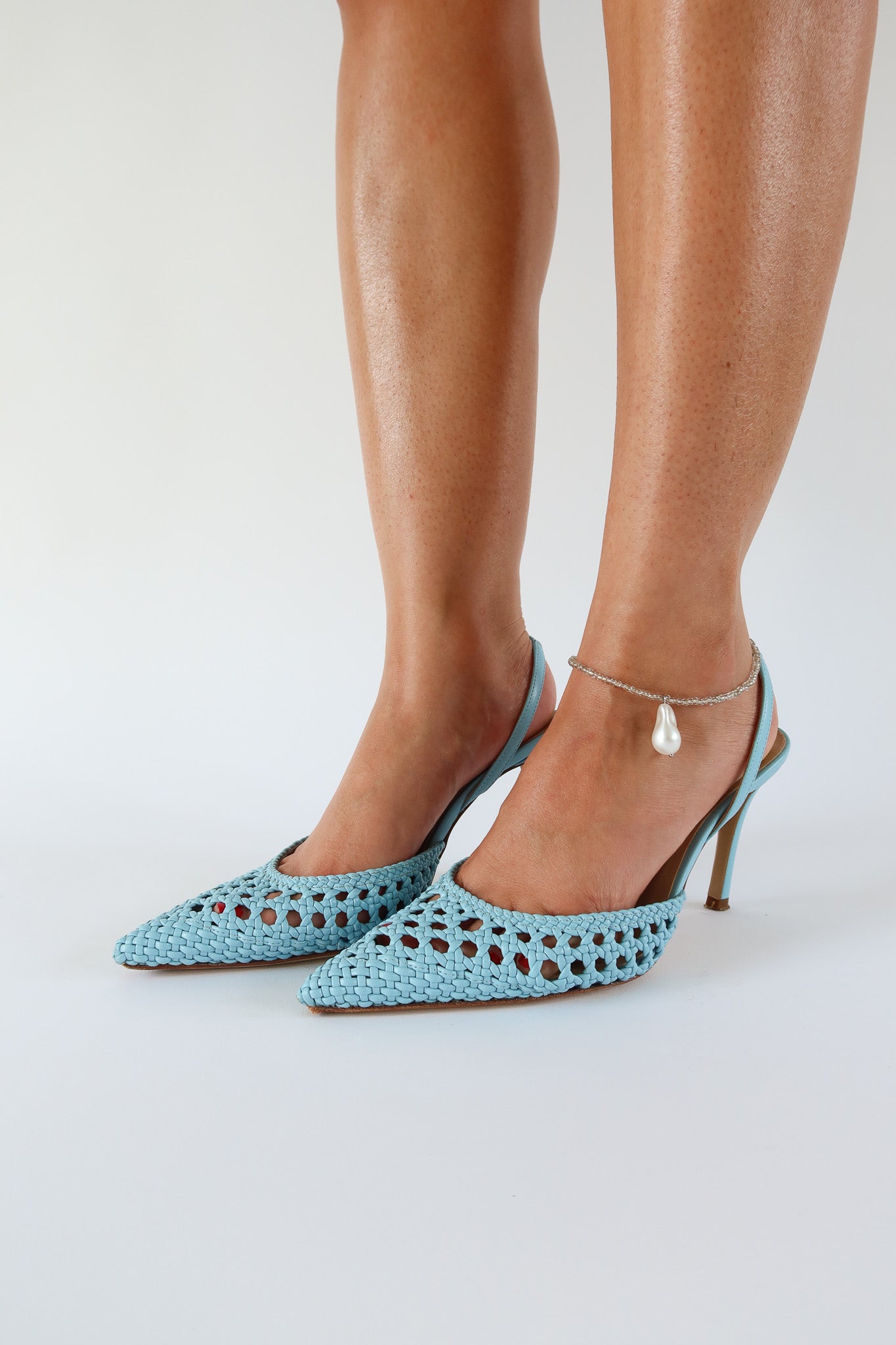 juni baby blue sling-back pump