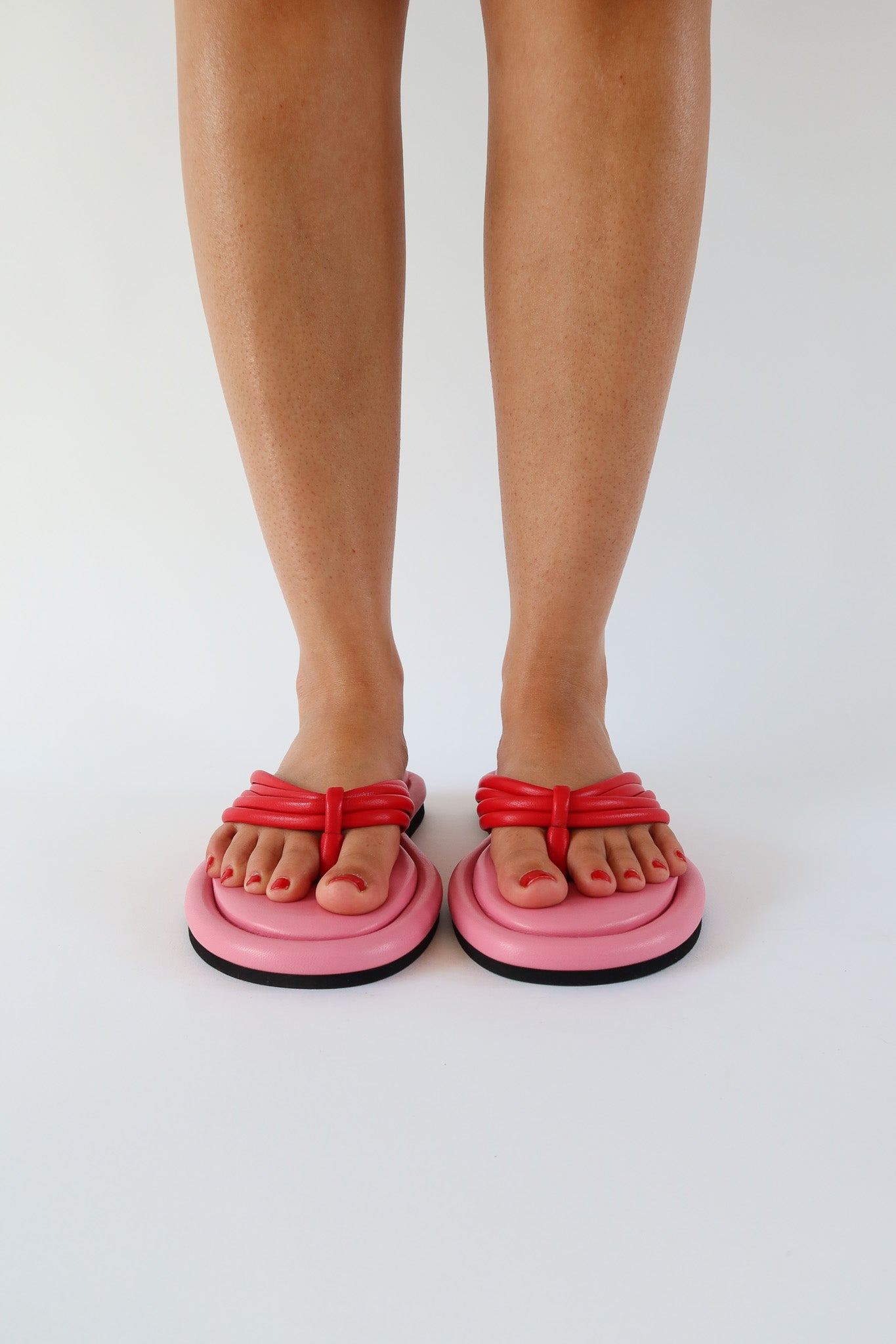 harper pink cherry thong sandal