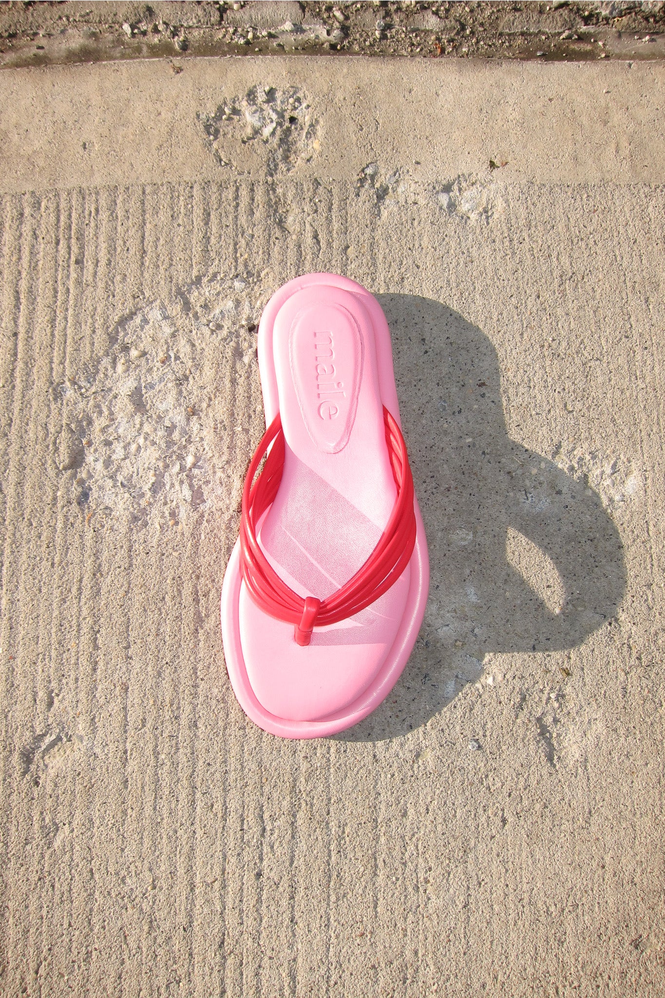 harper pink cherry thong sandal