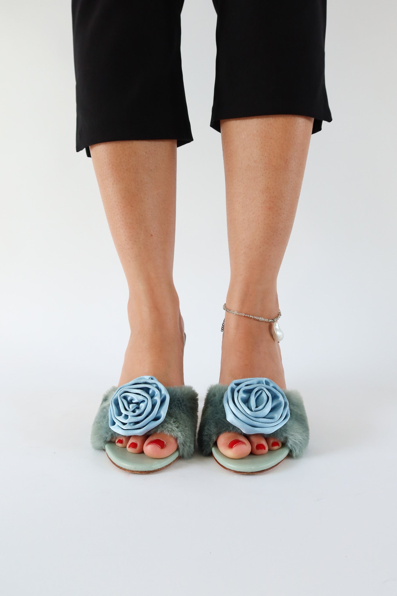 birdie rosette heeled sandal