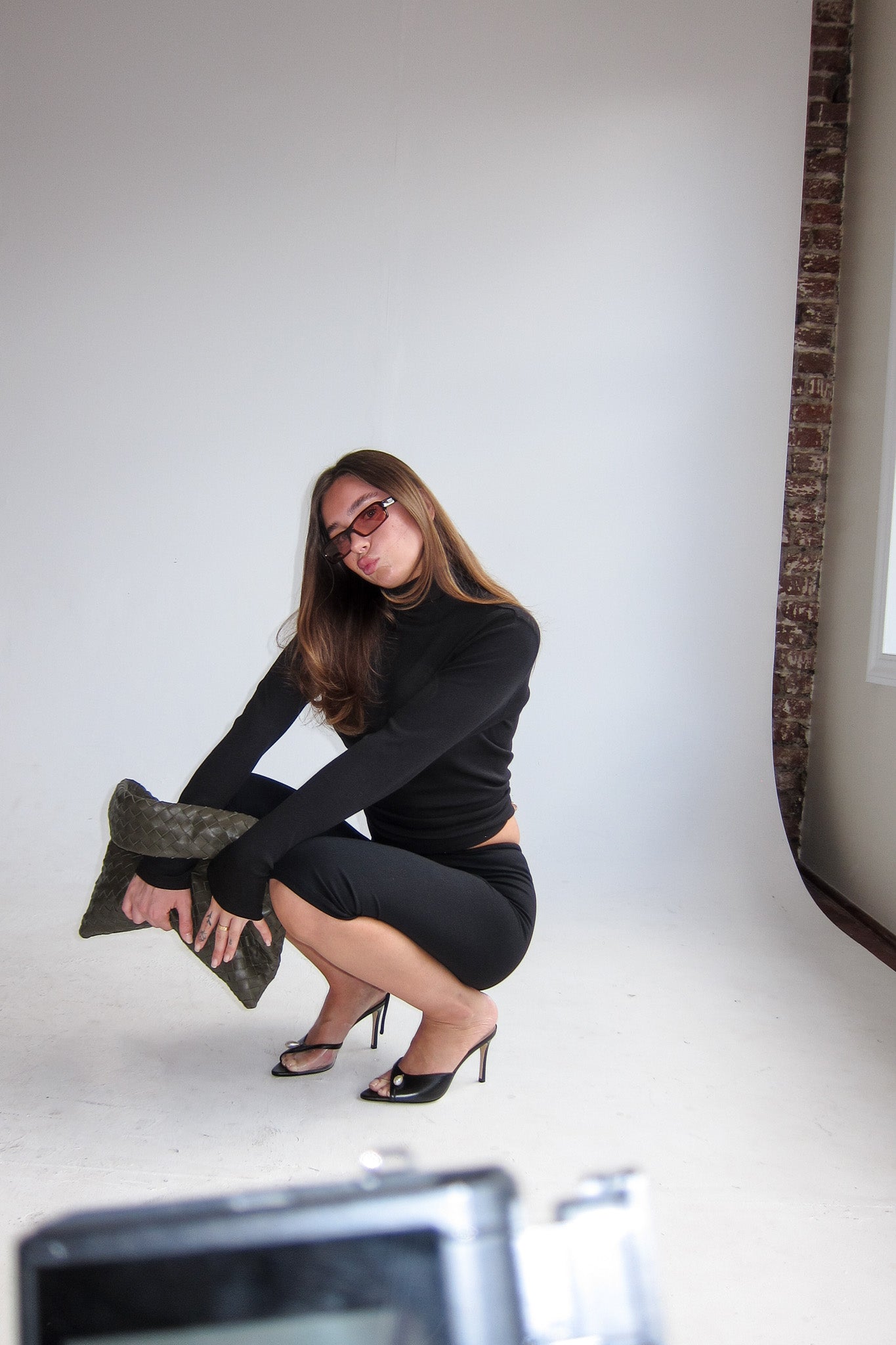 milly black heeled sandal
