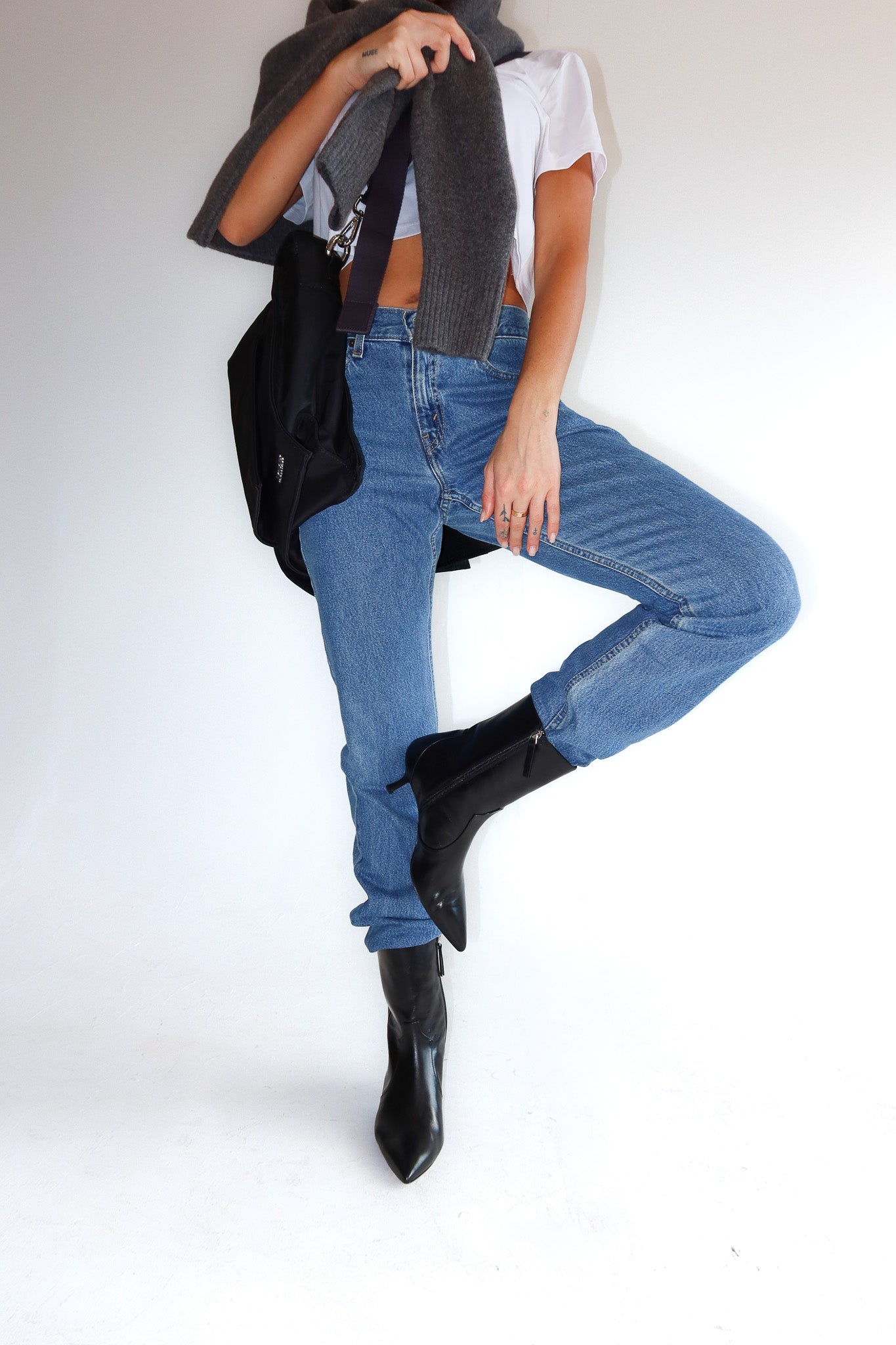stacie silky black kitten heeled boot