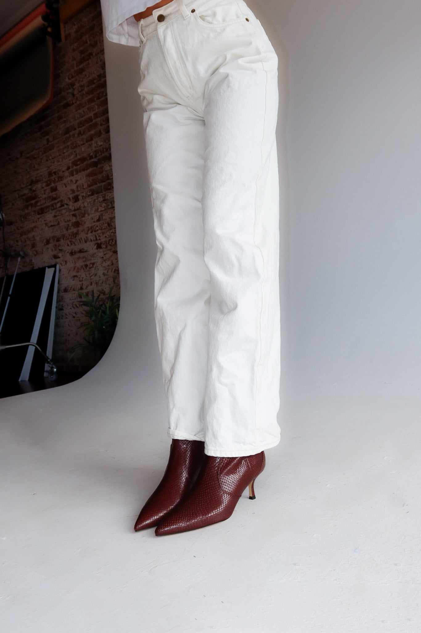 stacie burgundy snake kitten heeled boot