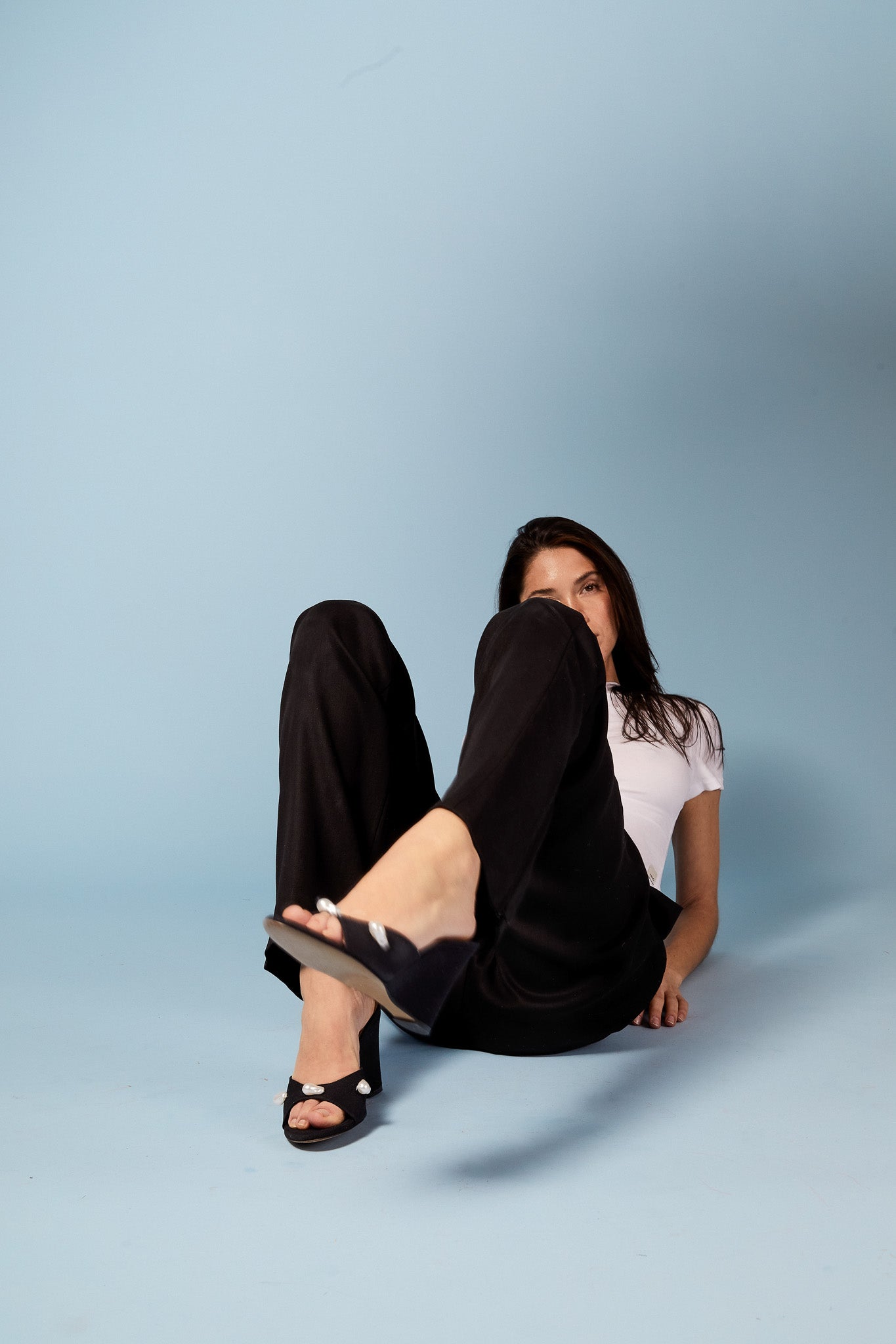 kourtney black canvas wedge