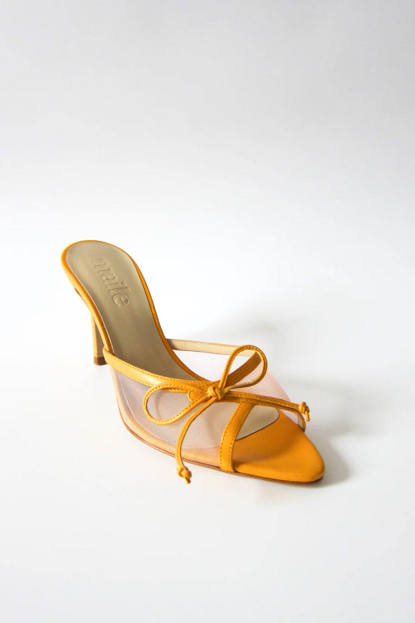 pony orange heeled bow sandal