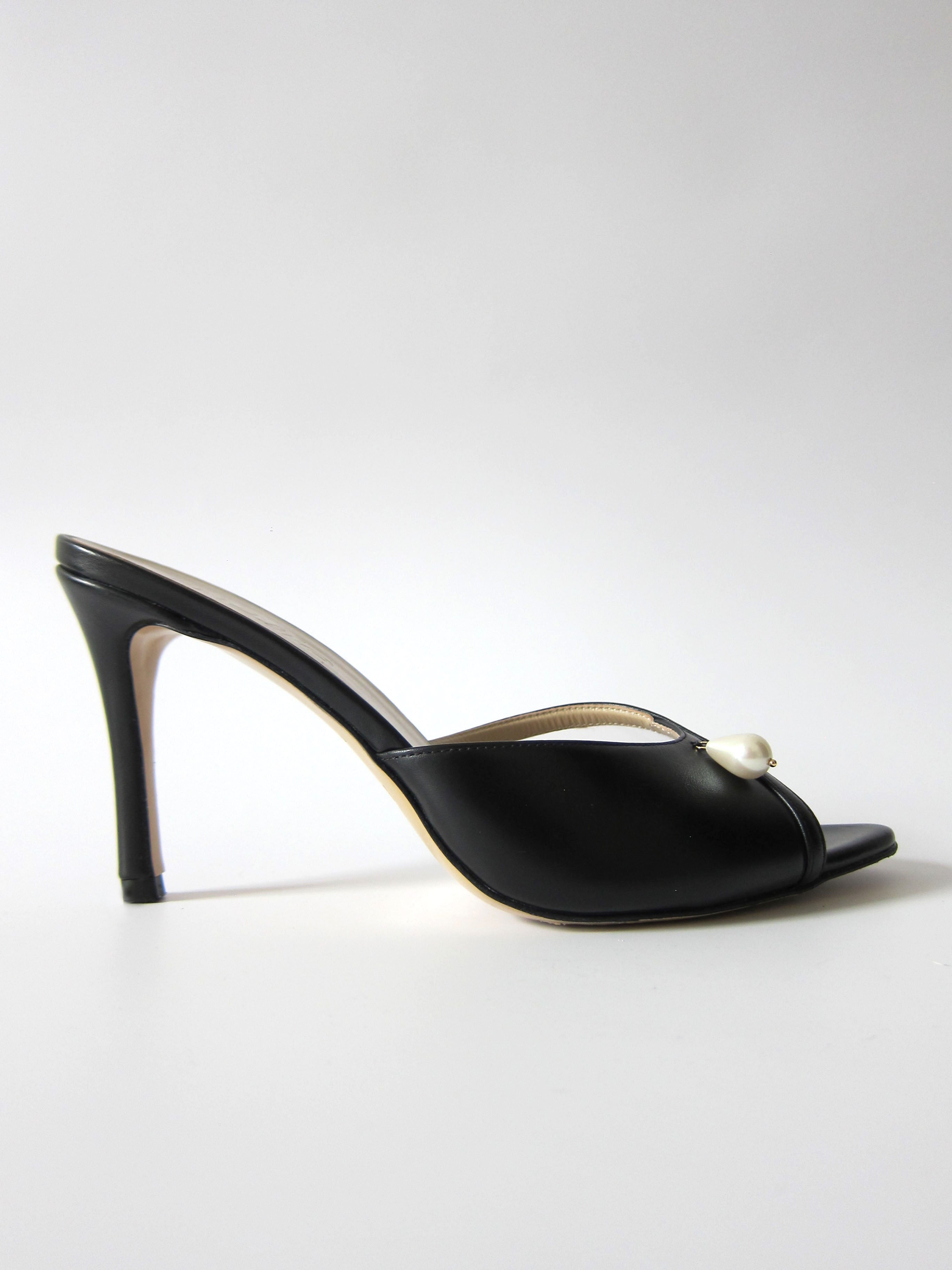 milly black heeled sandal