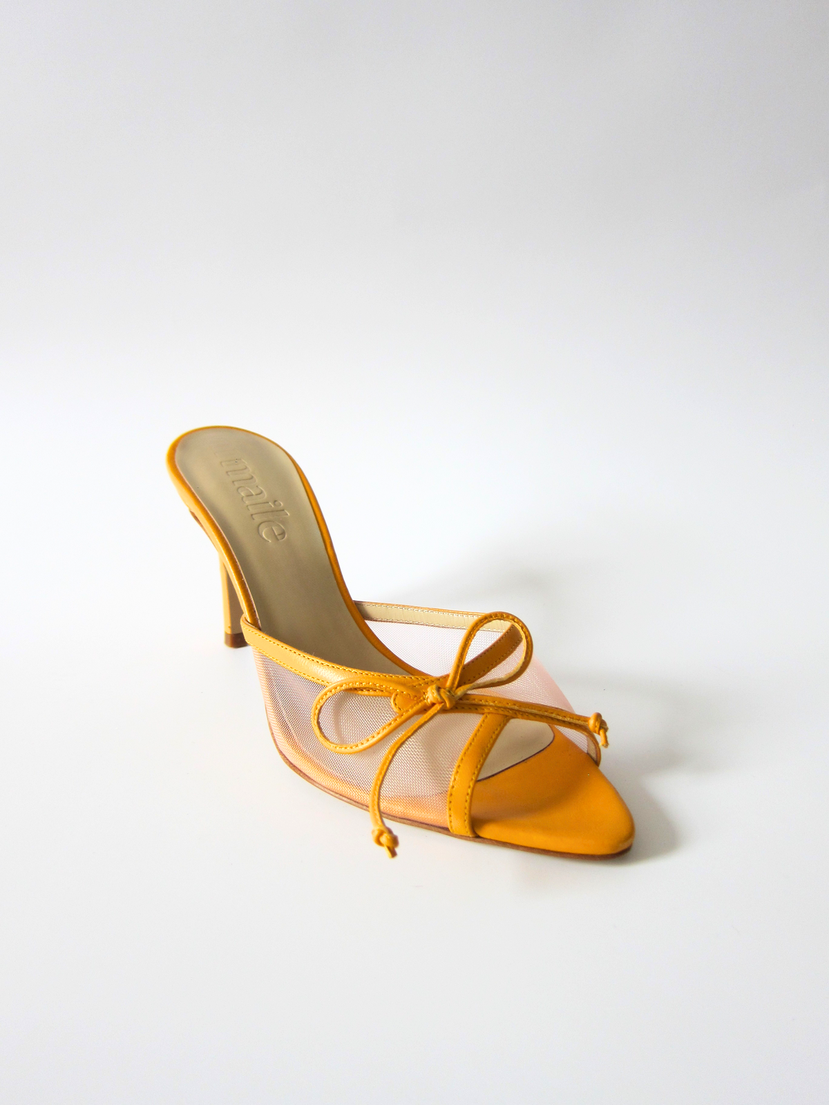 pony orange heeled bow sandal