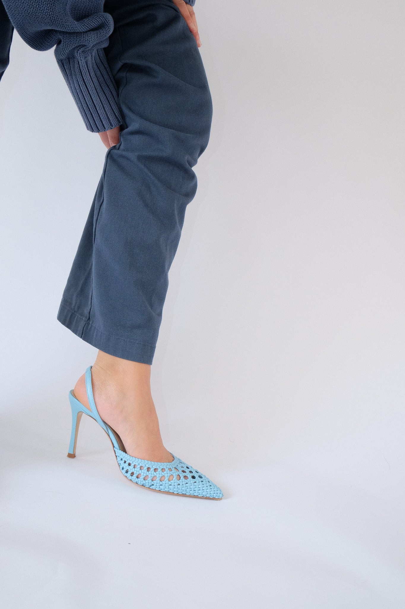 juni baby blue sling-back pump