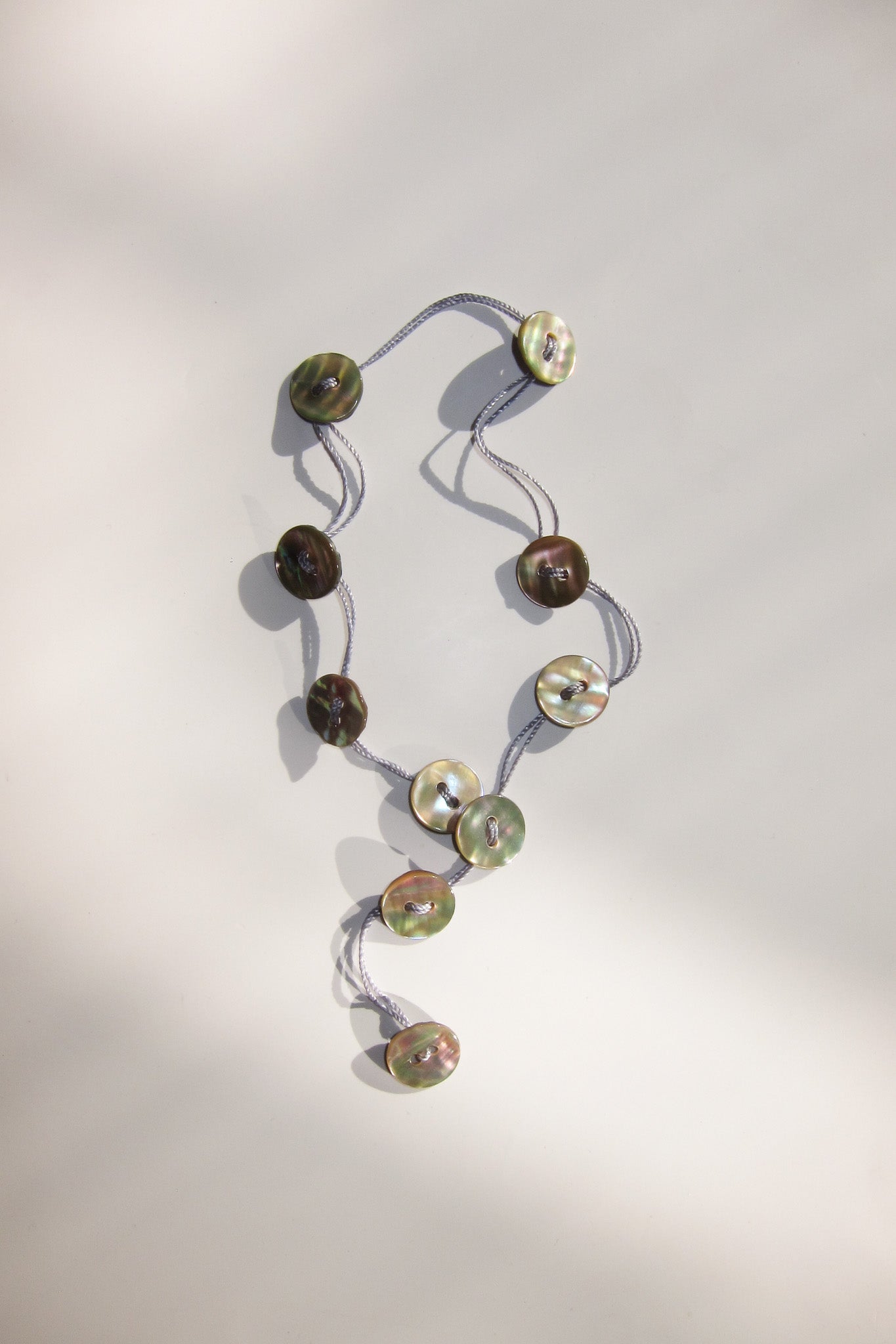 Mother of Pearl Button Drop Anklet