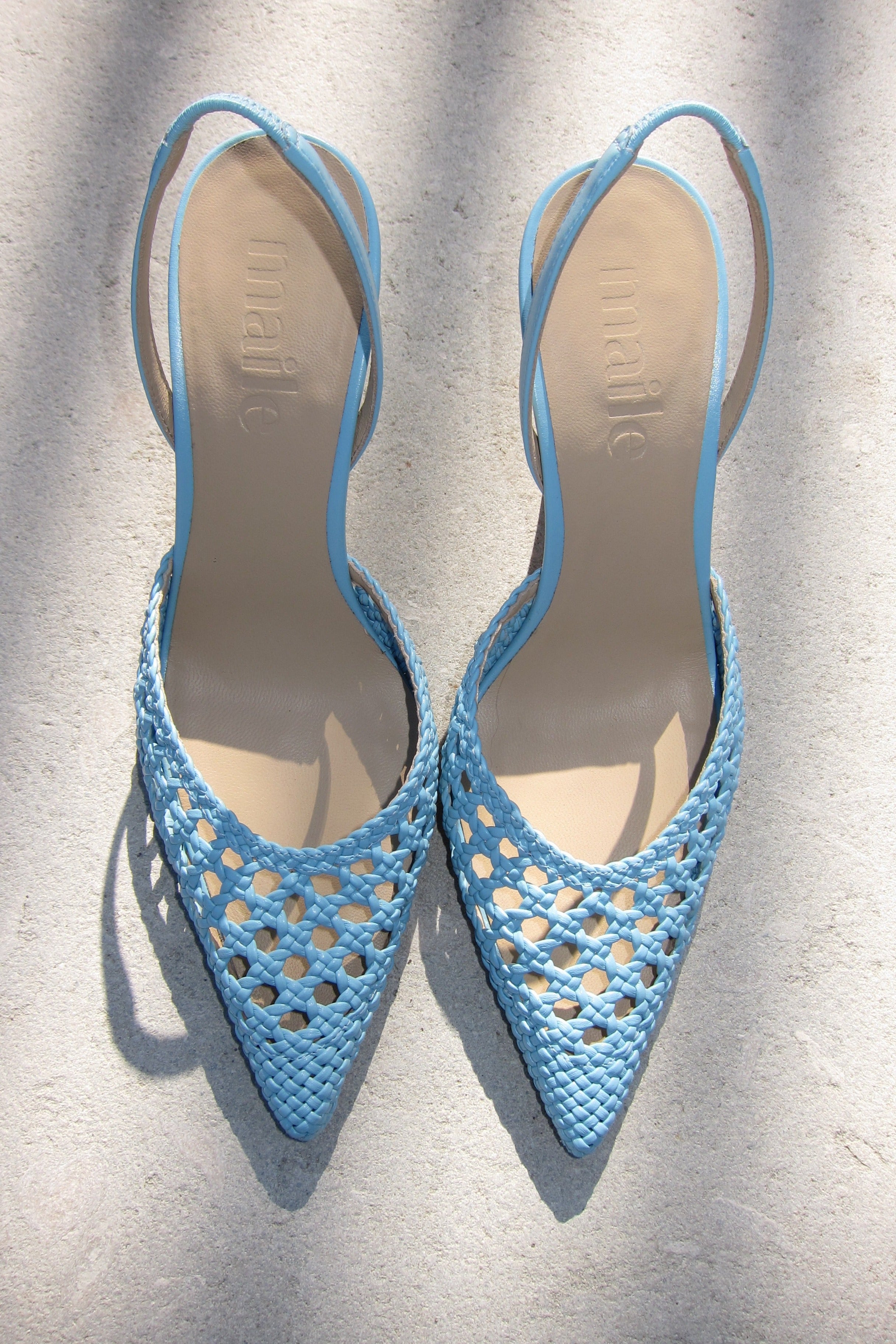 juni baby blue sling-back pump