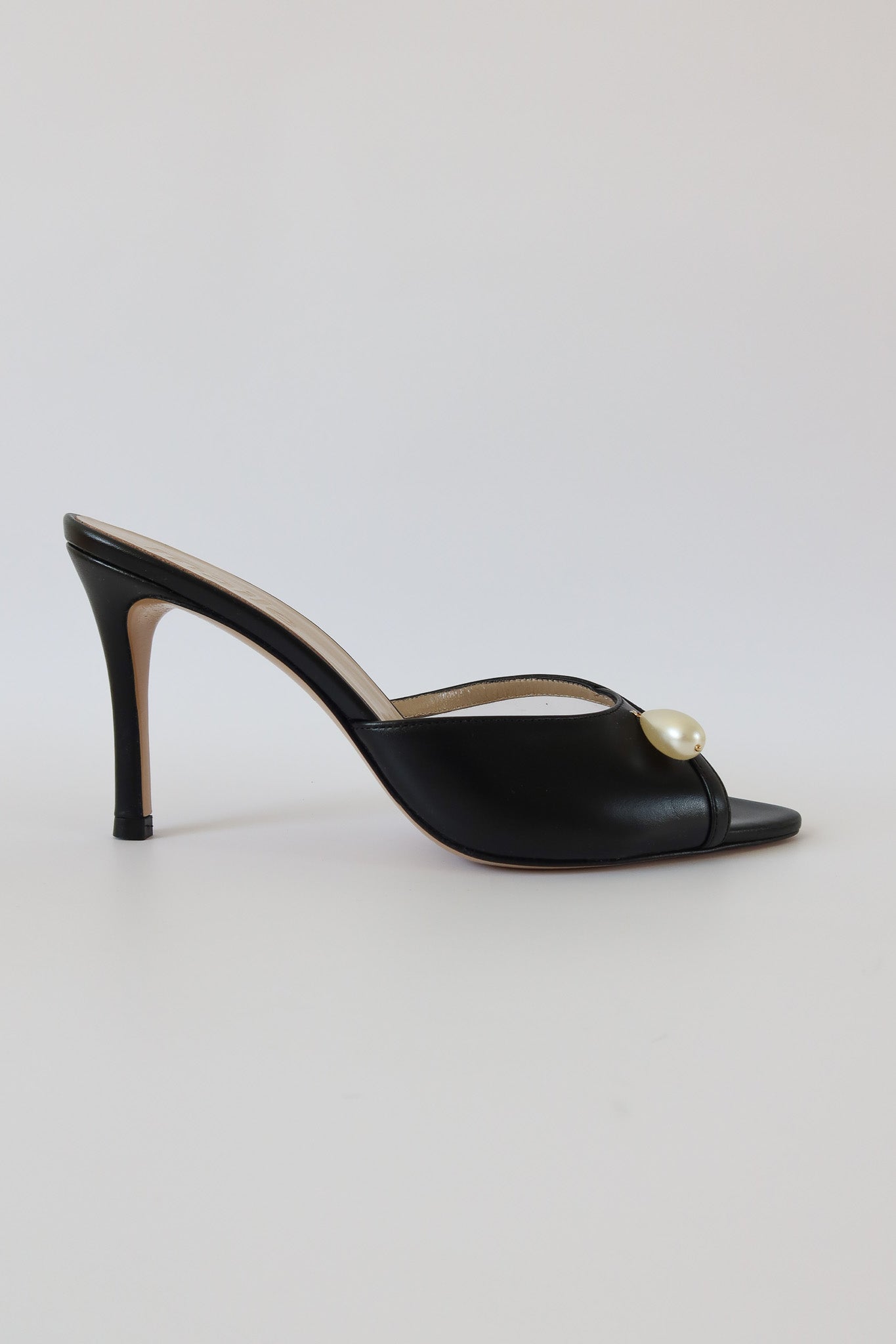 milly black heeled sandal