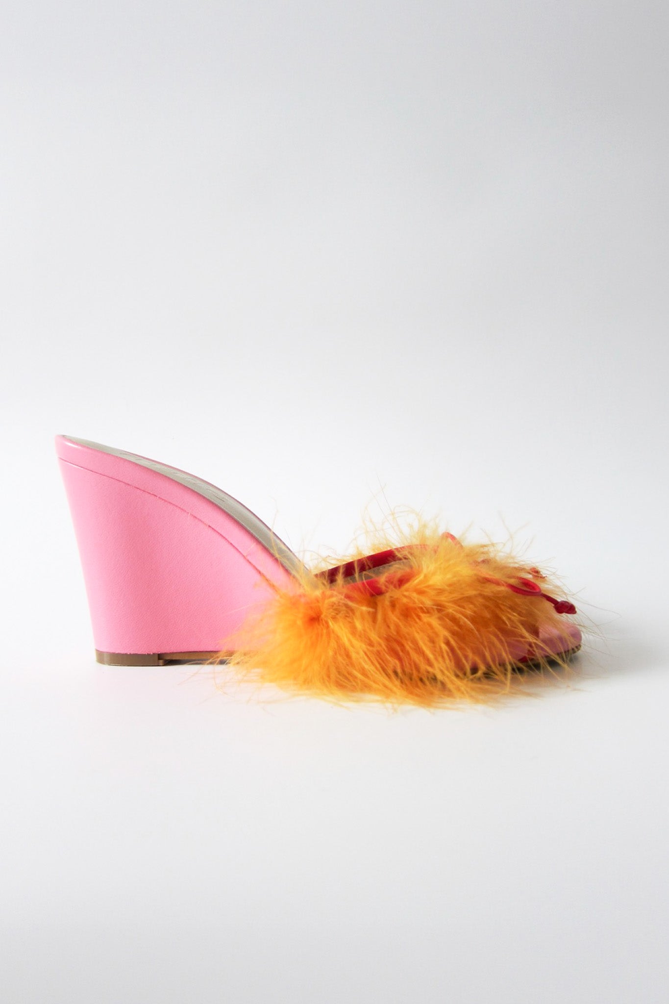 etsu pink orange feather wedge